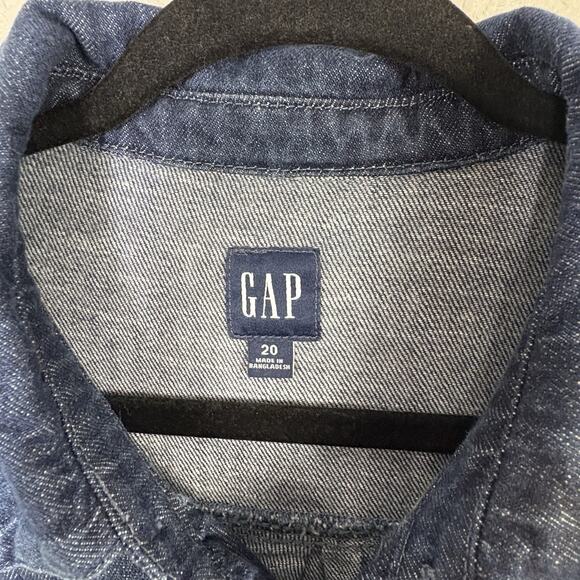 NWT GAP Size 20 Denim Cargo Wide Leg Jumpsuit Dark Blue Long Sleeve Full Zip - Picture 5 of 7